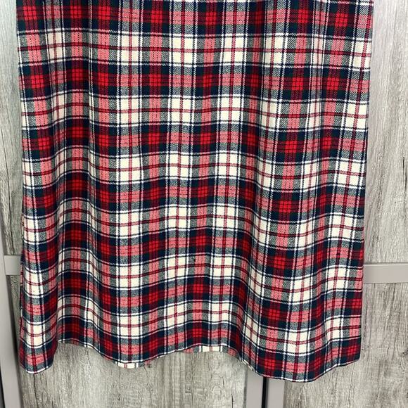 Vintage 70's Pendleton Tartan Red 100% Wool Maxi Skirt Women's 16 - Picture 7 of 14
